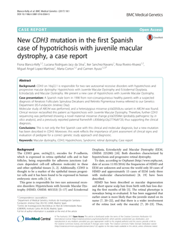 New CDH3 Mutation in the First Spanish Case of Hypotrichosis with Juvenile Macular Dystrophy, a Case Report