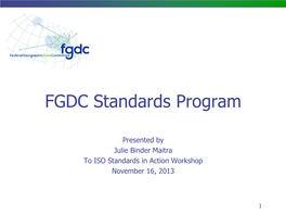 FGDC Standards Program