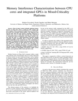 Memory Interference Characterization Between CPU Cores and Integrated Gpus in Mixed-Criticality Platforms