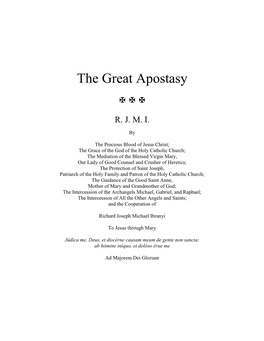 The Great Apostasy   