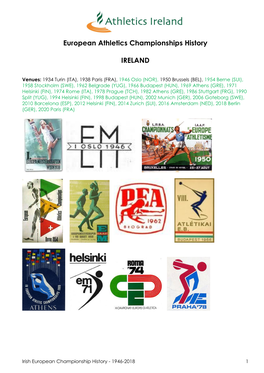 Irish Athletes at European Championships