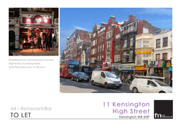 TO LET 11 Kensington High Street