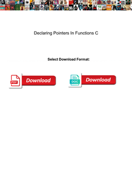 Declaring Pointers in Functions C