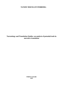 TANIZE MOCELLIN FERREIRA Narratology and Translation Studies