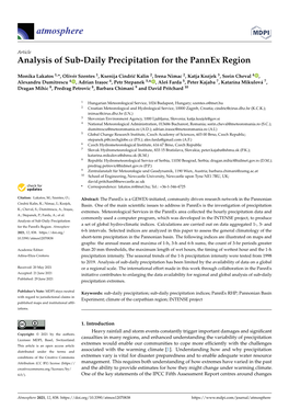 Analysis of Sub-Daily Precipitation for the Pannex Region