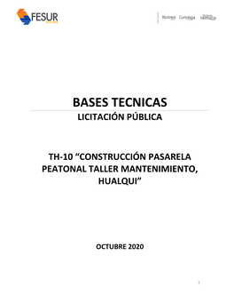 Bases Tecnicas Licitación Pública