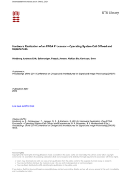 Hardware Realization of an FPGA Processor – Operating System Call Offload and Experiences