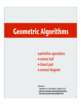 Geometric Algorithms