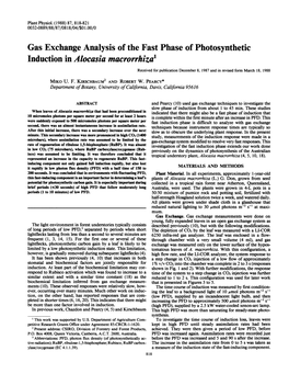 Induction in Alocasia Macrorrhiza' Received for Publication December 8, 1987 and in Revised Form March 18, 1988
