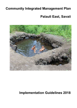 Community Integrated Management Plan Palauli East, Savaii