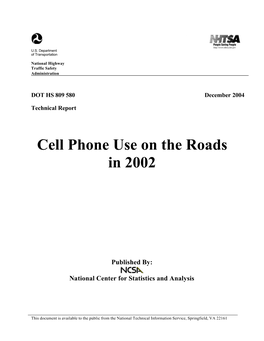 Cell Phone Use on the Roads in 2002 December 2004 6