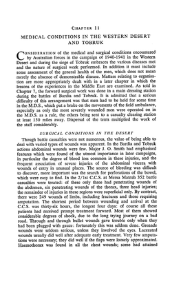 Medical Conditions in the Western Desert and Tobruk