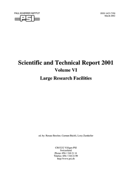 Scientific and Technical Report 2001 Volume VI Large Research Facilities