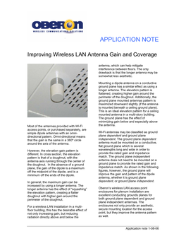 Improving Wireless LAN Antenna Gain and Coverage