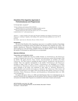 Checklist of Argentine Agaricales 4