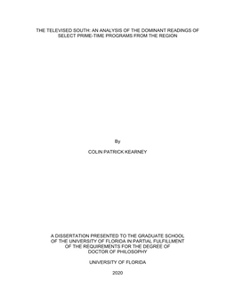 University of Florida Thesis Or Dissertation Formatting