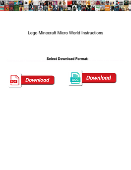 Lego Minecraft Micro World Instructions