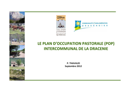 Le Plan D'occupation Pastorale (Pop