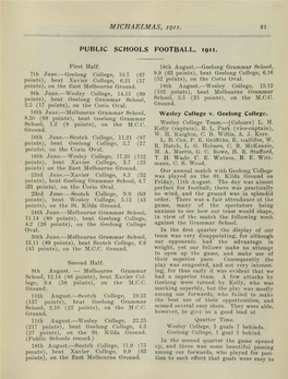 MICHAELMAS, Igu. PUBLIC SCHOOLS FOOTBALL, 1911