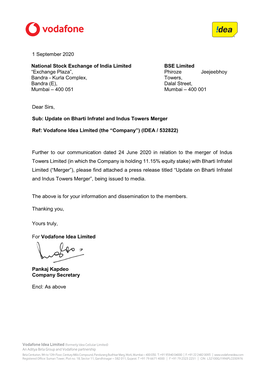 Update on Equity Stake in Indus Towers