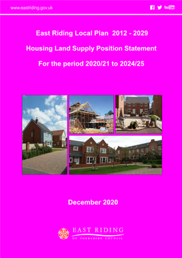 Housing Land Supply Position Statement 2020/21 to 2024/25