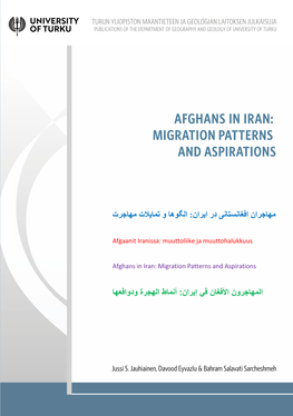 Afghans in Iran: Migration Patterns and Aspirations No