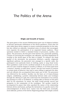 1 the Politics of the Arena