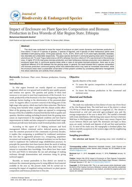 Impact of Enclosure on Plant Species Composition and Biomass