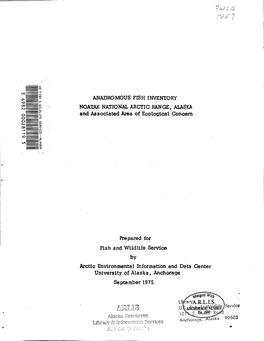 Noatak National Arctic Range, Alaska and Associated Area of Ecological Concern, Prepared for Fish An