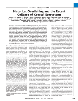 Historical Overfishing and the Recent Collapse of Coastal Ecosystems