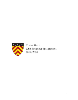Clare Hall Gsb Student Handbook 2019/2020