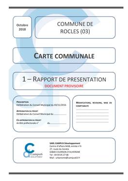 Rapport De Présentation Commune De Rocles