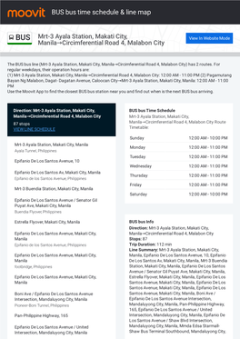 BUS Bus Time Schedule & Line Route