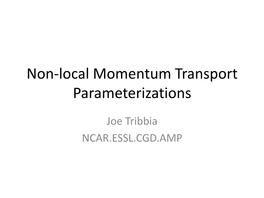 Non-Local Momentum Transport Parameterizations