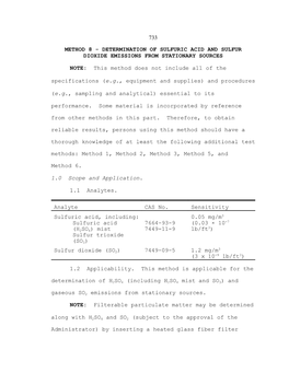 EPA Method 8: Determination of Sulfuric Acid and Sulfur Dioxide