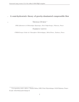 A Semi-Hydrostatic Theory of Gravity-Dominated Compressible Flow