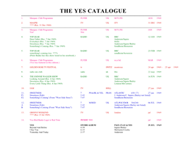 The Yes Catalogue ------1