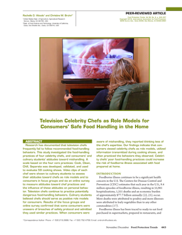 Television Celebrity Chefs As Role Models for Consumers' Safe Food