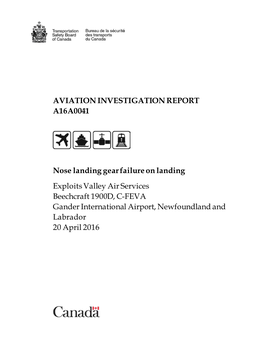 Aviation Investigation Report A16a0041