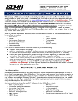 Solicitations Warning-Unauthorized Services