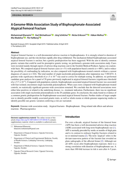 A Genome-Wide Association Study of Bisphosphonate-Associated