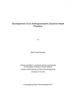 Development of an Anthropomorphic Dynamic Heart Phantom