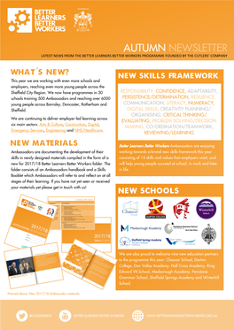 Better Learners Better Workers Autumn Newsletter Content