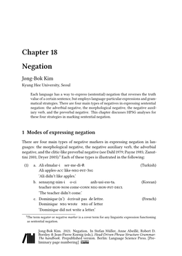 Chapter 18 Negation