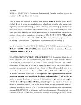 Cojutepeque, Departamento De Cuscatlán, a Las Doce Horas Del Día Diecinueve De Abril Del Año Dos Mil Dieciséis