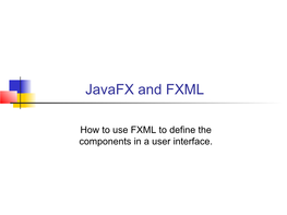 Using FXML in Javafx