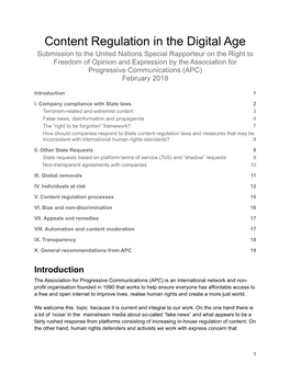 Content Regulation in the Digital