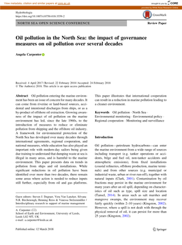 Oil Pollution in the North Sea: the Impact of Governance Measures on Oil Pollution Over Several Decades