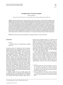 Foraging Modes of Carnivorous Plants Aaron M