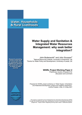 Water Supply and Sanitation & Integrated Water Resources